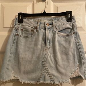 American Eagle light wash denim mini skirt